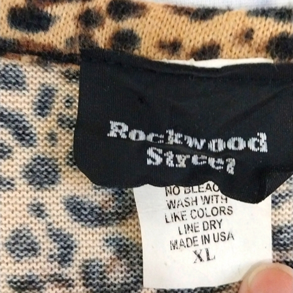 Rockwood Street Cardigan Cropped Leopard Print Sz XL - Picture 5 of 5